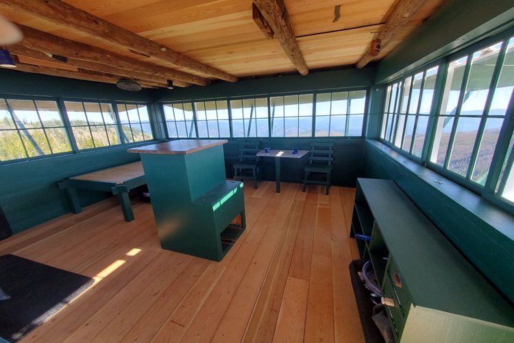 Finished wood floors and ceiling